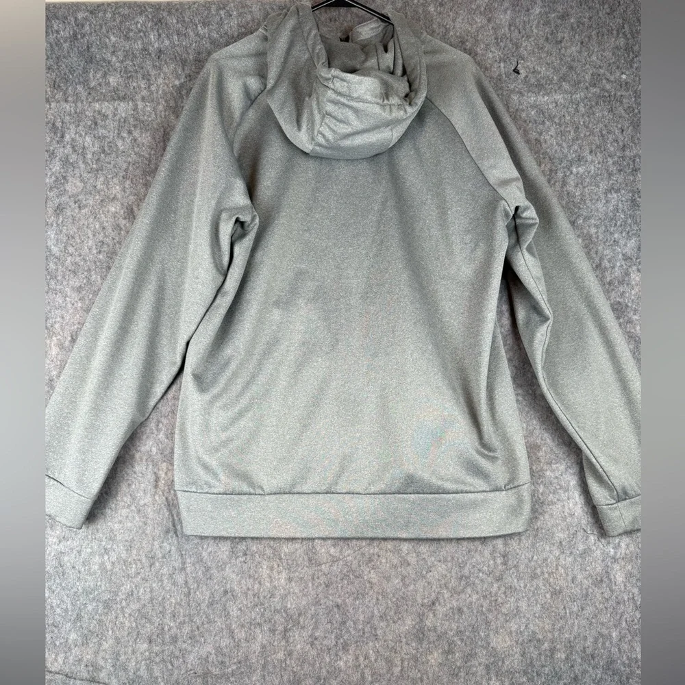 Nike Dri-Fit Hoodie Men's L Heather Grey Setin‎ Logo Print Long Sleeve Full Zip